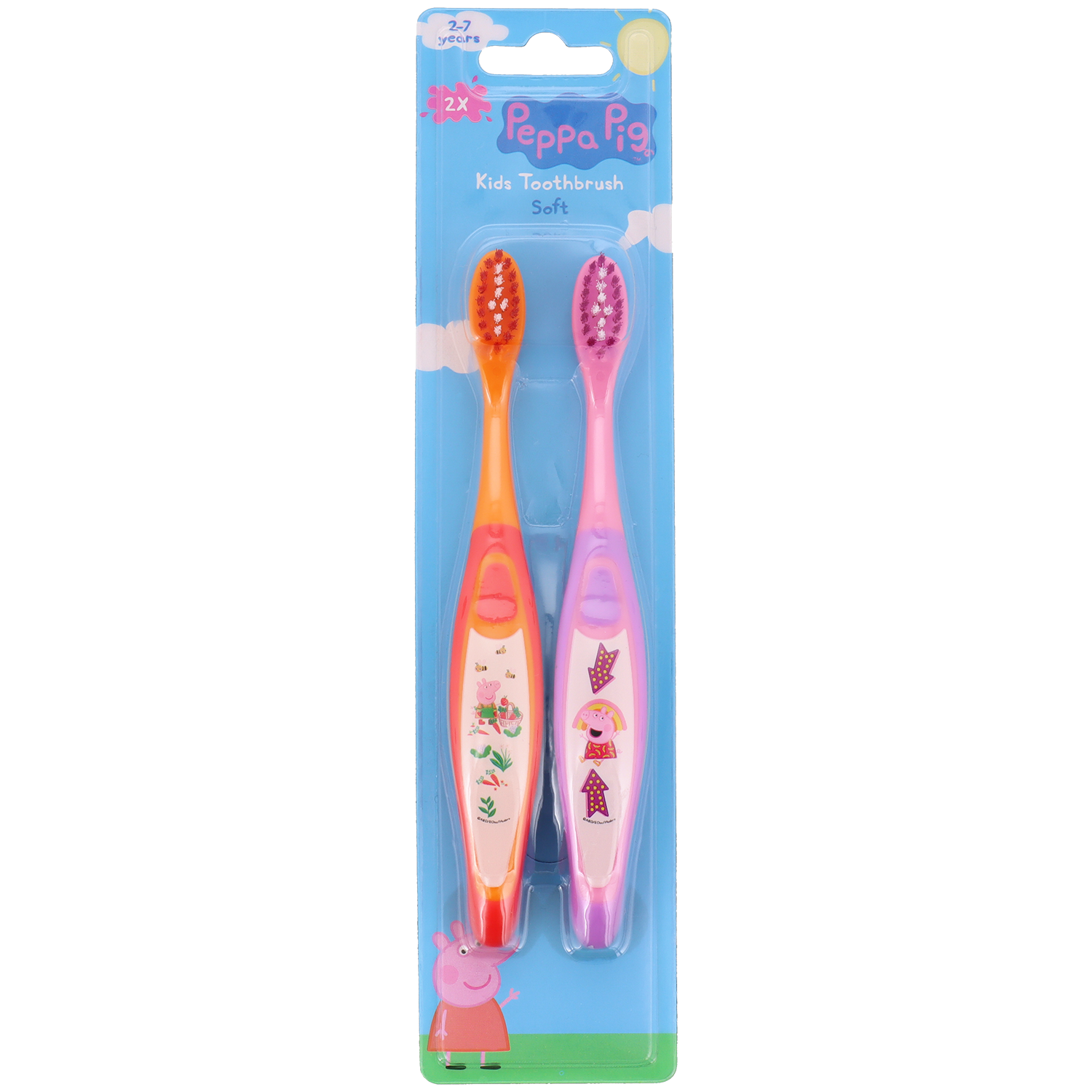 Brosse à dents pour enfants Peppa pig Ensemble de brosses à dents 2x – 2+ ans
