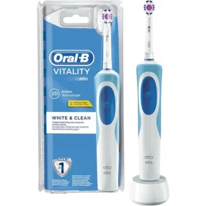 Oral B Vitality White and Clean Rechargeable Electric Toothbrush – Blue and White