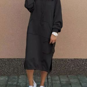 Robe sweat femme longue de style décontracté