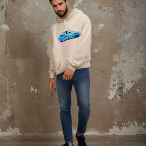 Sweat à capuche raffiné avec imprimé voiture sportive