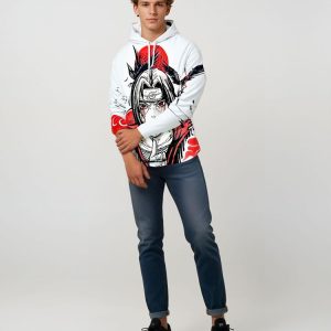 Sweat Naruto blanc doux et confortable