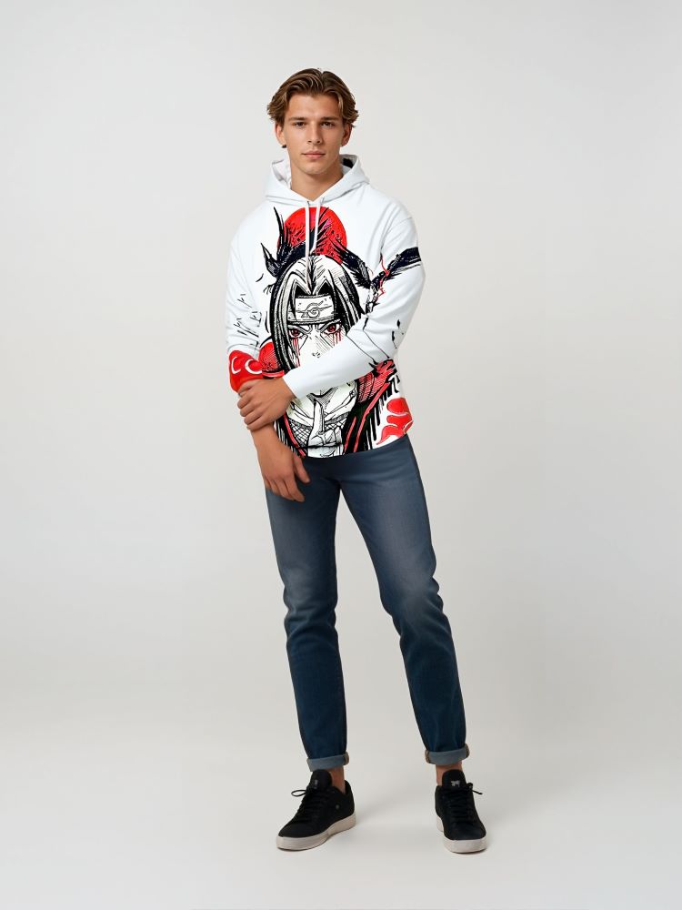 Sweat Naruto blanc doux et confortable