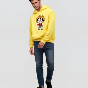 Sweat One Piece jaune chaud et confortable