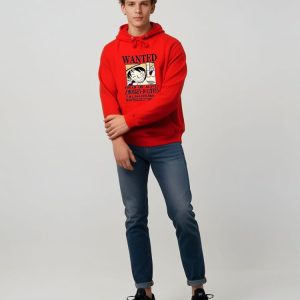 Sweat One Piece rouge décontracté au style streetwear