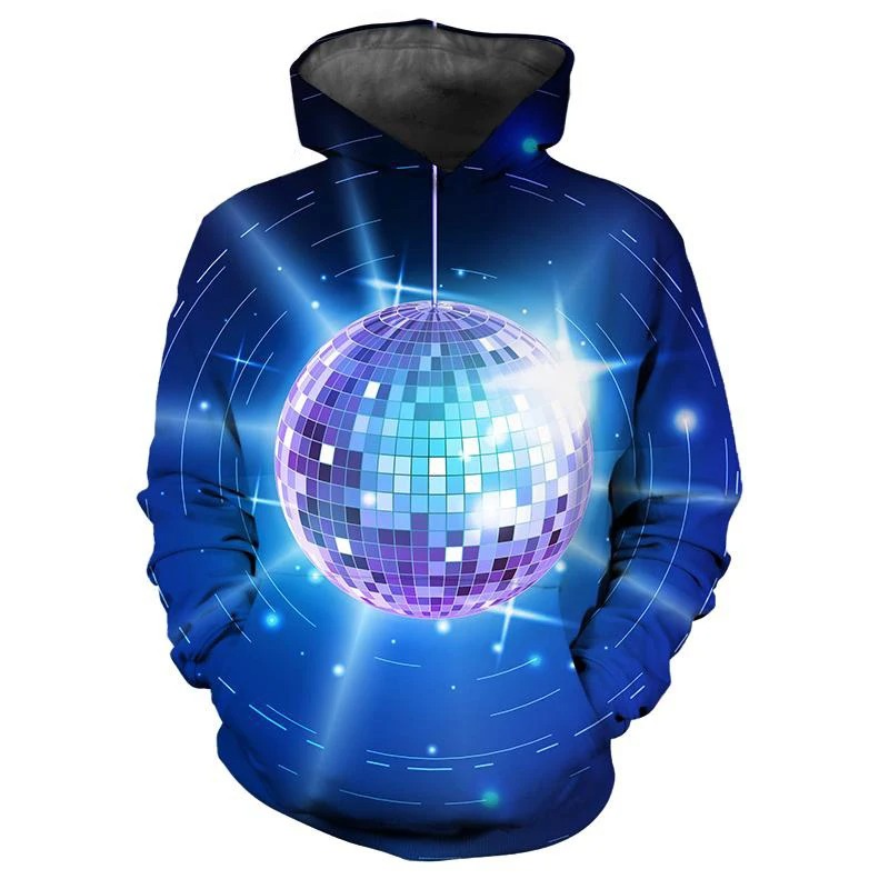 Sweat boule disco 3D hip-hop avec capuche – Image 4