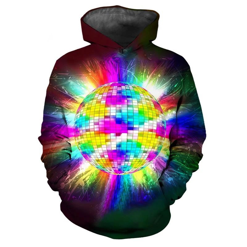 Sweat boule disco 3D hip-hop avec capuche – Image 2