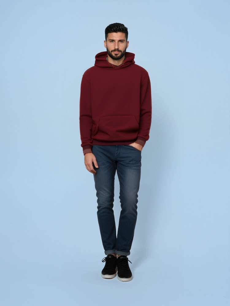 Sweat bordeaux homme style urbain