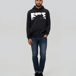 Sweat moto noir au style épuré et moderne