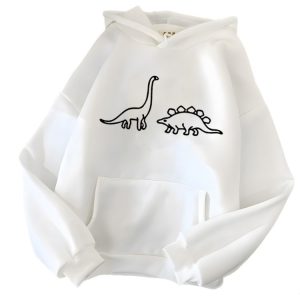 Sweat à capuche décontracté avec imprimé dinosaure