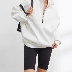 Sweat sans capuche femme élégant et zippé