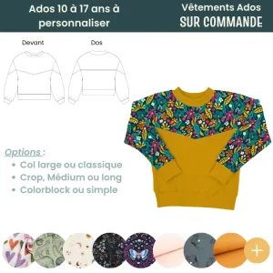 Sweat Ados colorblock à personnaliser – Anciennes collections