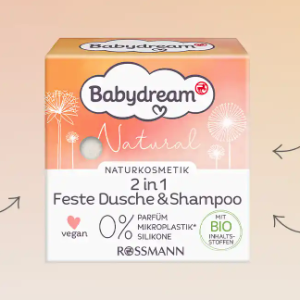 Babydream Douche et Shampoing Solide 2 en 1 Naturel
