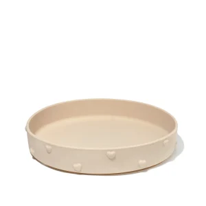 Assiette ventouse silicone bébé coeurs | Ivoire – Soina