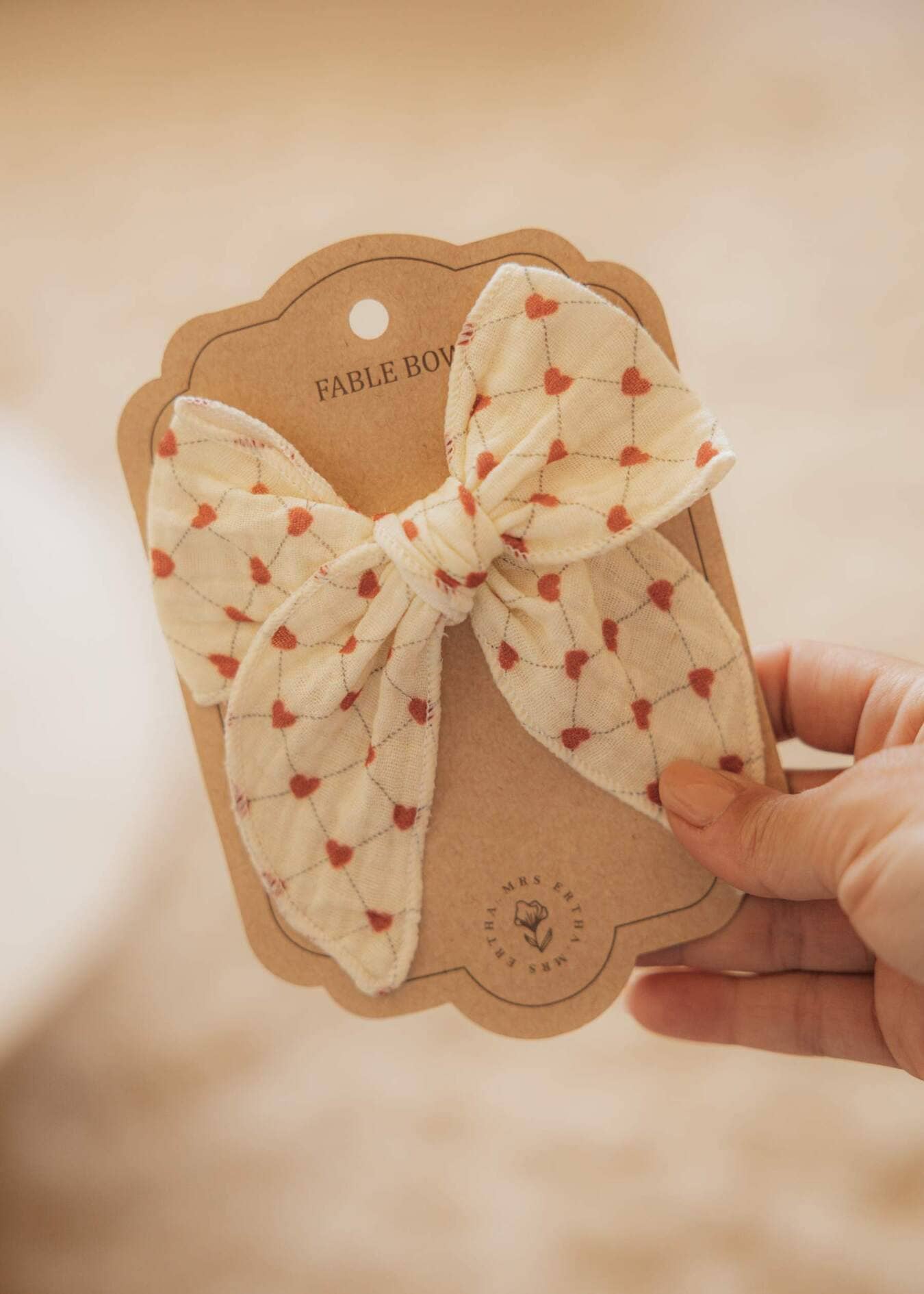 Barrette noeud gaze de coton | Mrs Ertha – Image 2