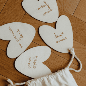 Cartes étapes bébé bois | Coeurs – Atelier wagram