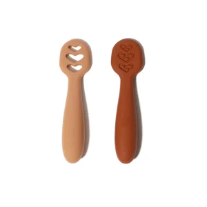 Pré cuillères bébé silicone Camel/ chataigne- Soina
