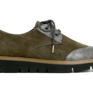 ARMISTICE – Fox Derby Glint Goatsuede Acier Kiwi