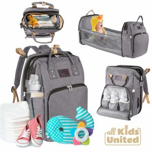 All Kids United Ensemble de sac à dos à langer pour bébé avec lit bébé