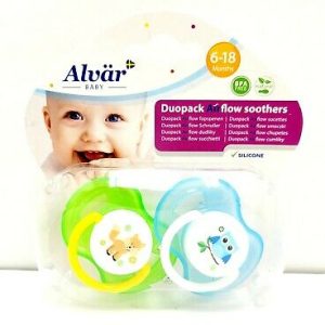 Alvär baby  pack duo de sucettes à circulation d’air silicone 6-18 mois 0% BPA natural