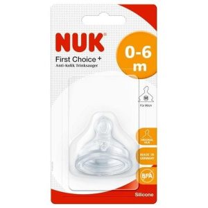 NUK First Choice Tétine anti-colique silicone 0-6 mois